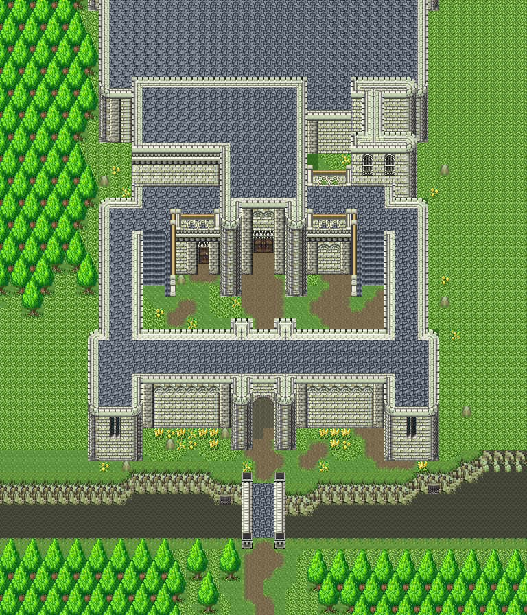 Secret of Mana - Pandora Castle (Exterior, No Shadows & Water)