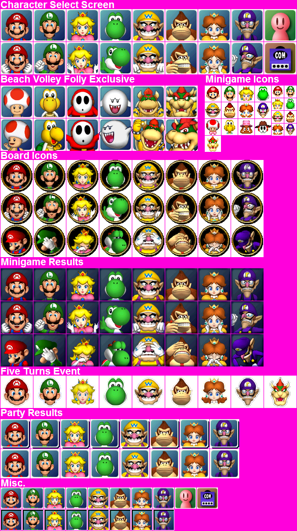 Mario Party 4 - Character Portraits
