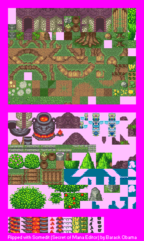 Secret of Mana - Turtle Shell Island (Exterior) & Moogle Village