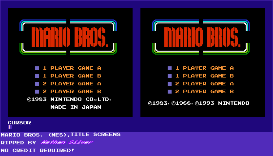 Mario Bros. - Title Screen