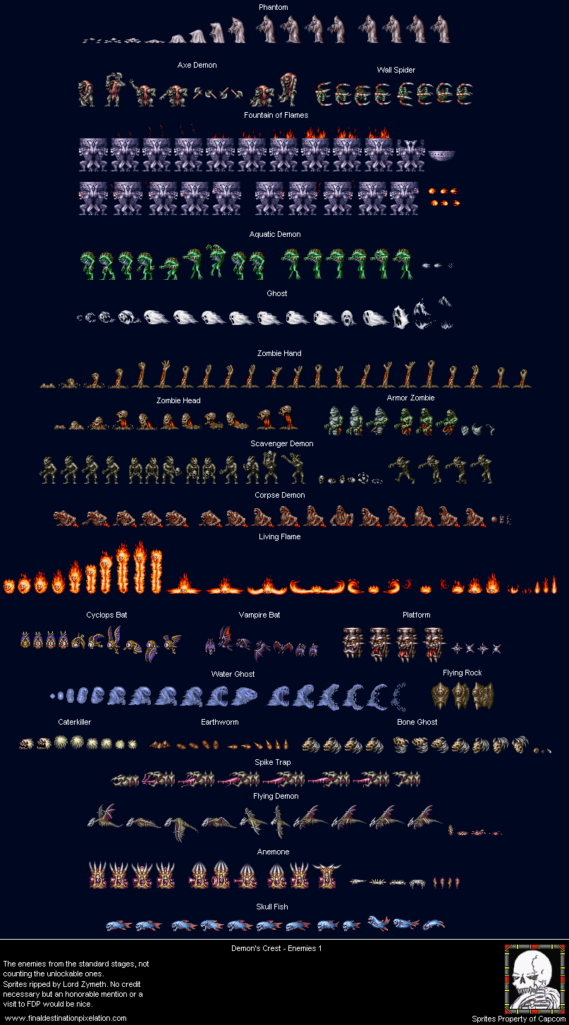 Demon's Crest - Enemies 1