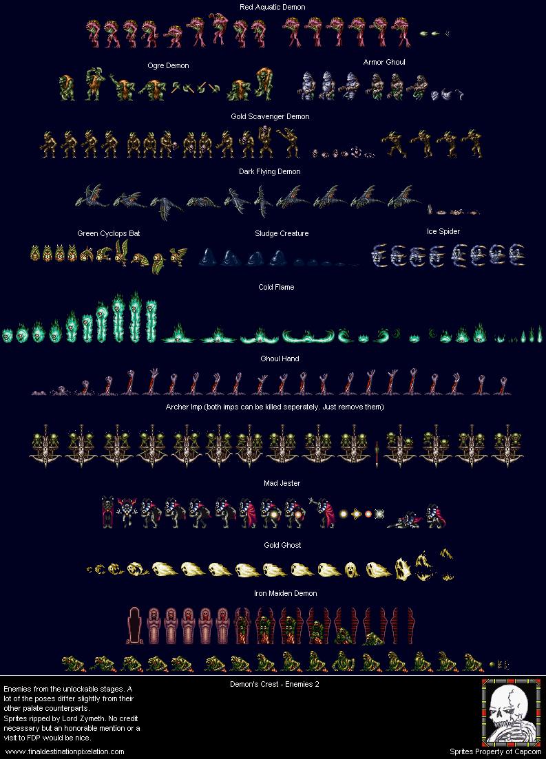 Demon's Crest - Enemies 2