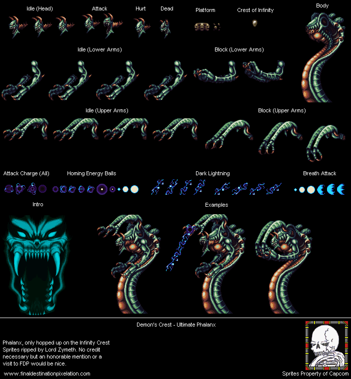 snes demon 39 s crest ultimate phalanx the spriters sports sheet