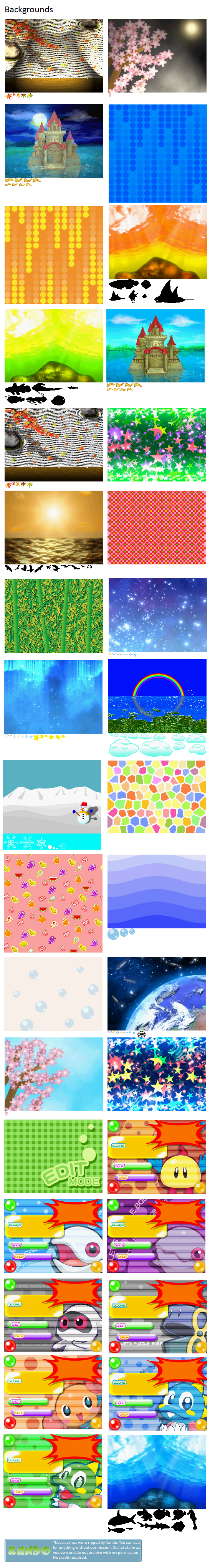 Puzzle Bobble DS - Backgrounds