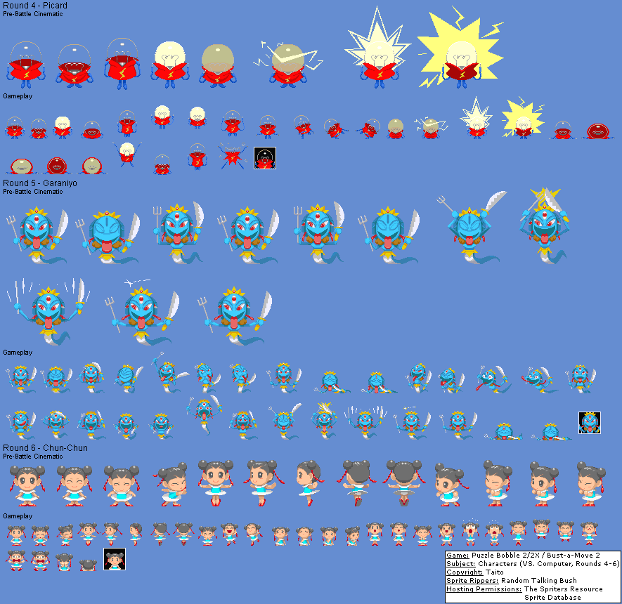 Bust-A-Move Again / Puzzle Bobble 2 - Characters (VS. Computer, Rounds 04-06)