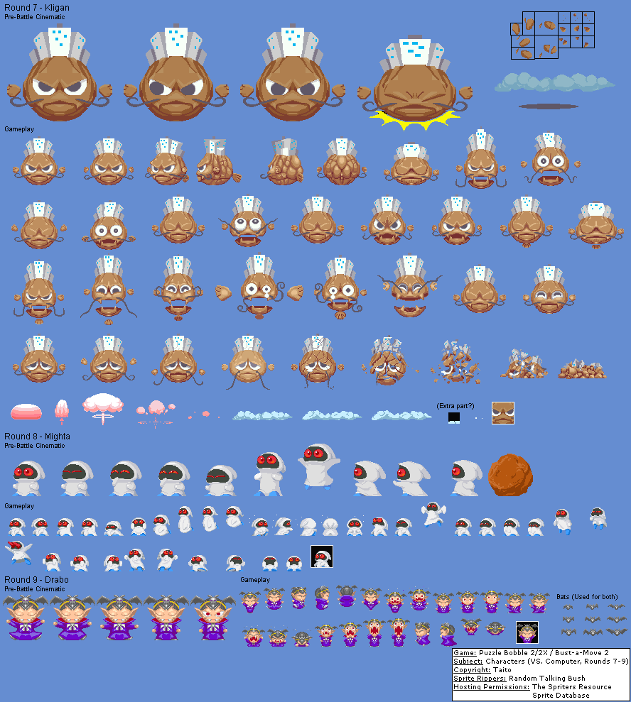 Bust-a-Move 2 / Puzzle Bobble 2 - Characters (VS. Computer, Rounds 07-09)