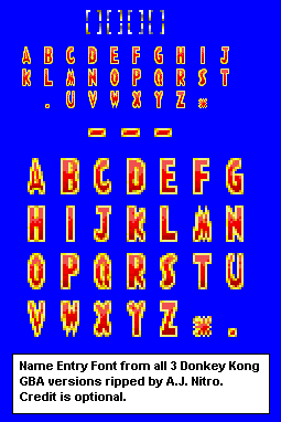 Donkey Kong Country 3 - Font