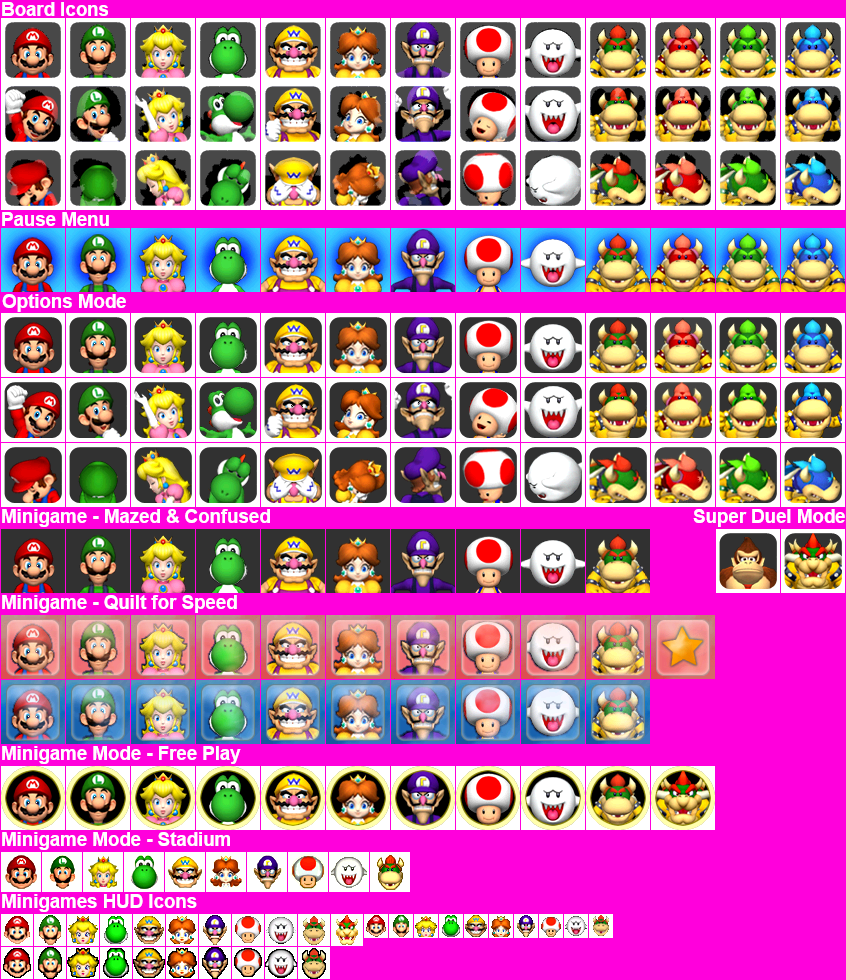 Mario Party 5 - Character Portraits