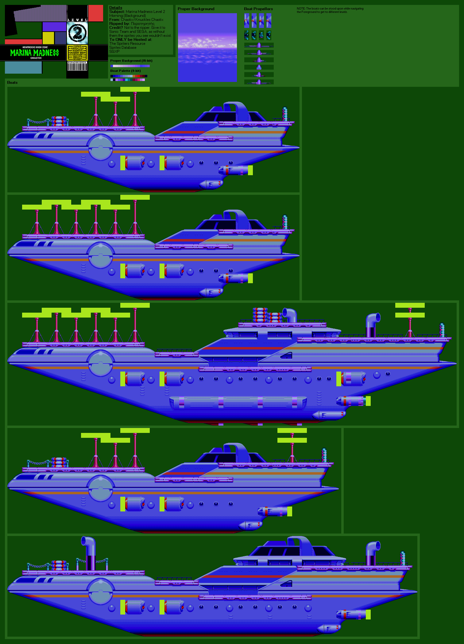 Knuckles' Chaotix (32X) - Marina Madness Level 2 (Morning)