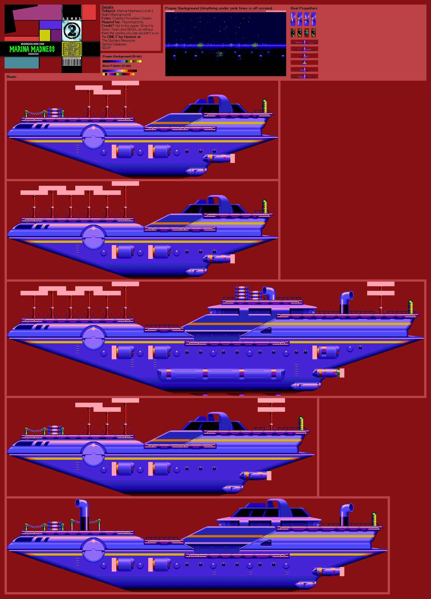 Knuckles' Chaotix (32X) - Marina Madness Level 2 (Night)