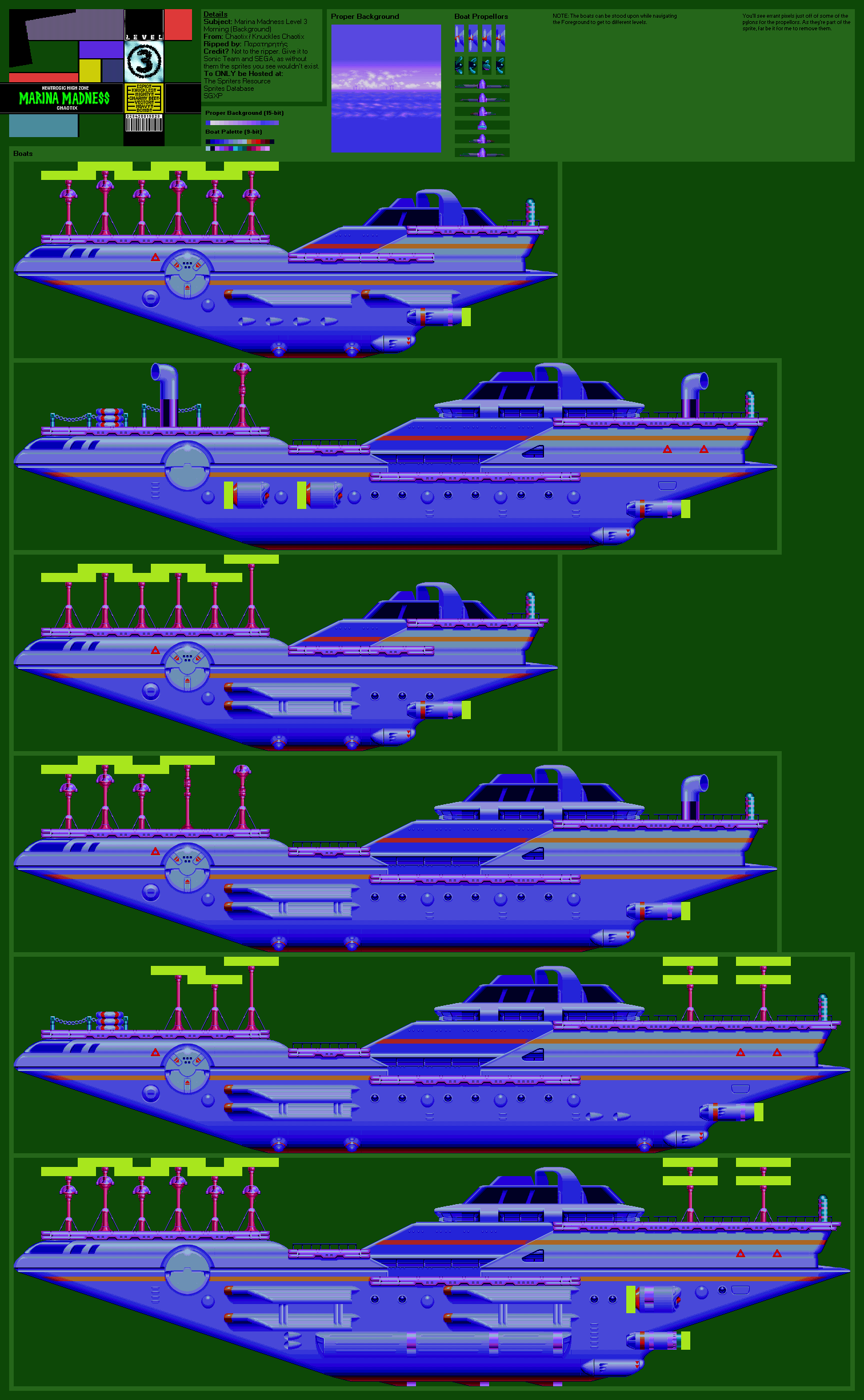 Knuckles' Chaotix (32X) - Marina Madness Level 3 (Morning)