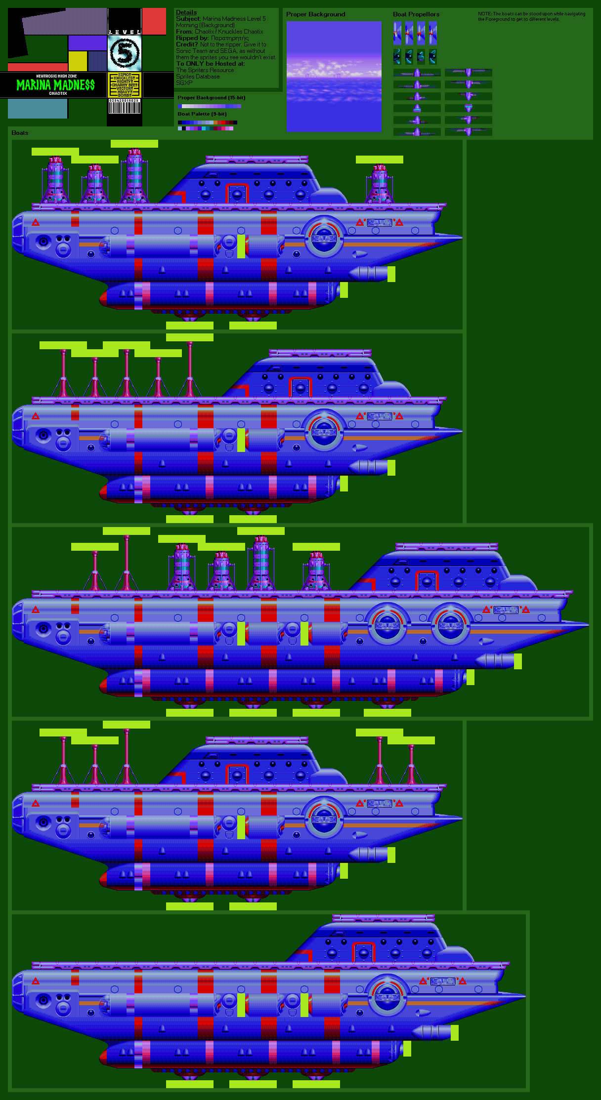 Knuckles' Chaotix (32X) - Marina Madness Level 5 (Morning)