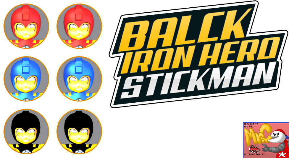 Black Iron Hero - Character Icons and Game Logo