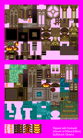 Secret of Mana - Underground Palace (Interior) & Grand Palace (Interior, Orb Area)