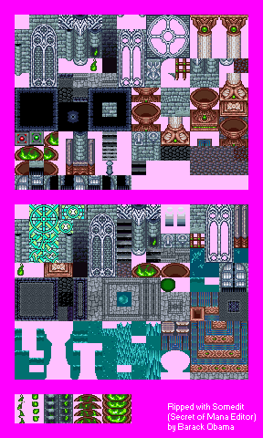 Secret of Mana - Water Palace (Interior) & Grand Palace (Interior, Orb Area)