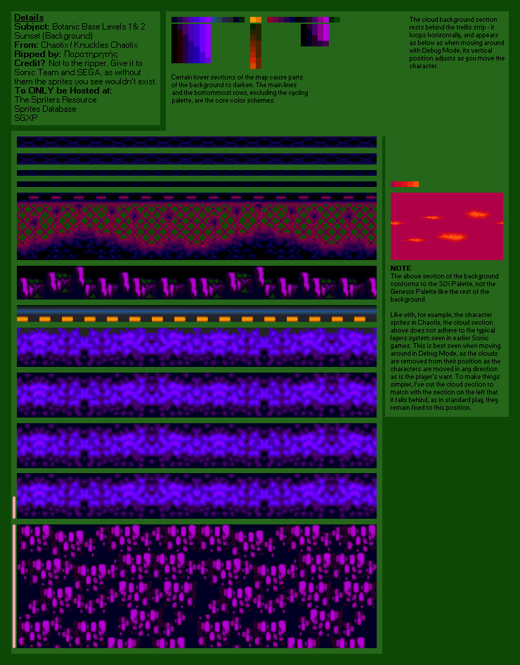 Knuckles' Chaotix (32X) - Botanic Base Levels 1 & 2 (Sunset)