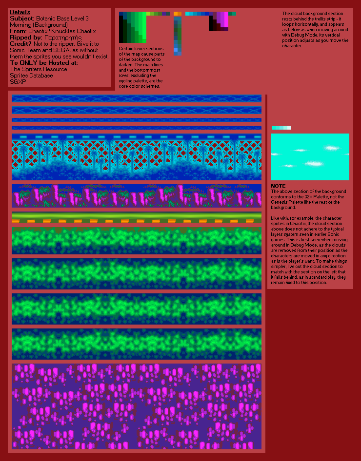 Knuckles' Chaotix (32X) - Botanic Base Level 3 (Morning)