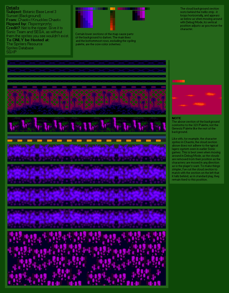 Knuckles' Chaotix (32X) - Botanic Base Level 3 (Sunset)