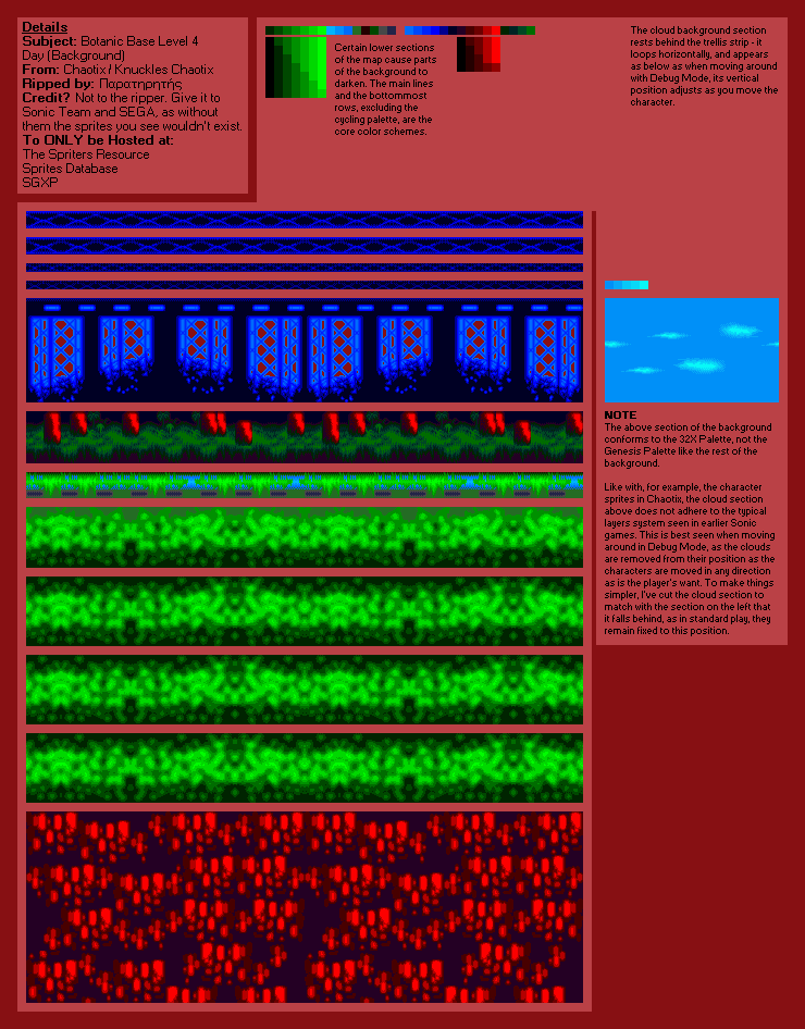 Knuckles' Chaotix (32X) - Botanic Base Level 4 (Day)