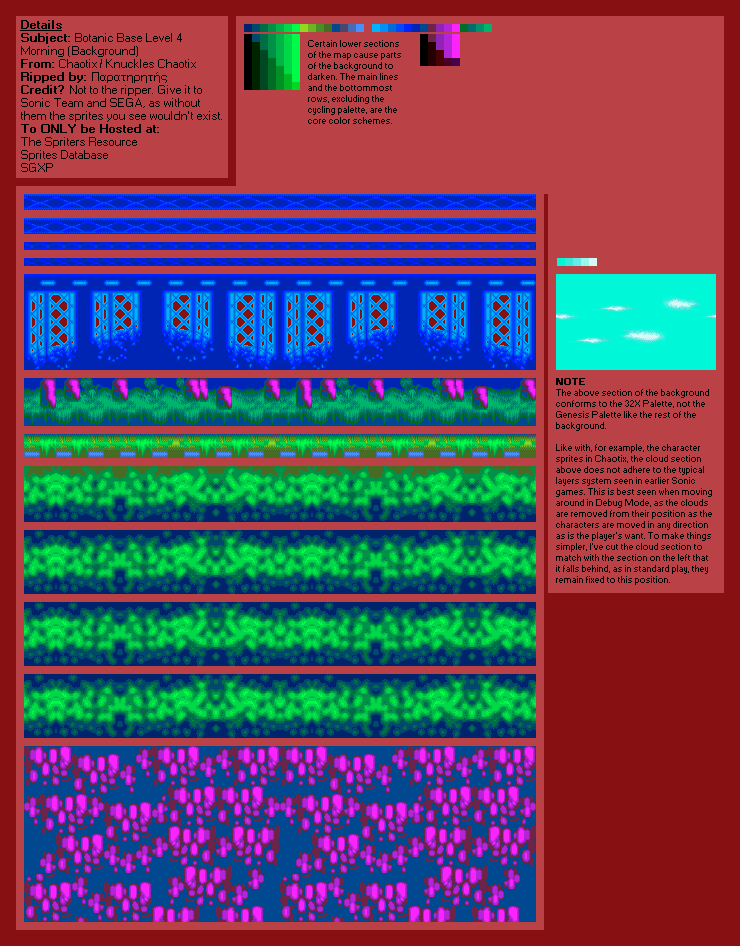 Knuckles' Chaotix (32X) - Botanic Base Level 4 (Morning)