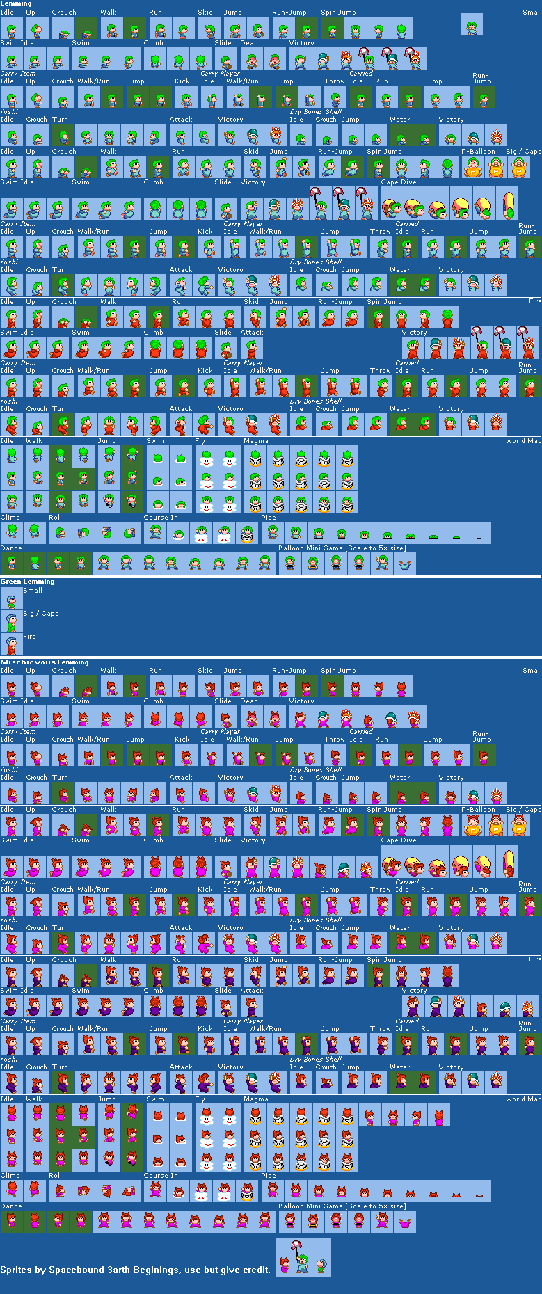 Lemmings (SMM2 Super Mario World-Style)