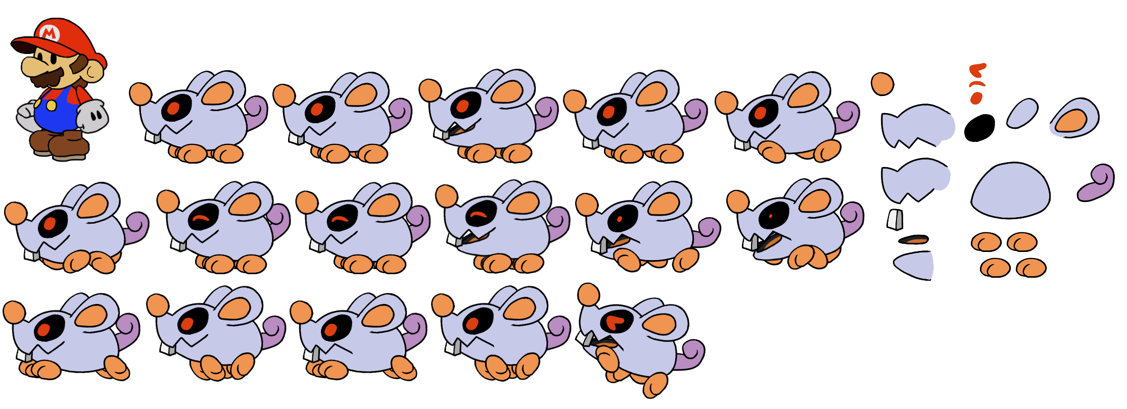 Mario Customs - Scaredy Rat (Paper Mario-Style, Modern)