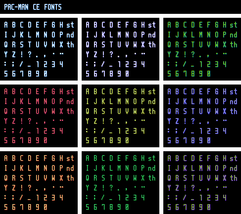 Pac-Man Championship Edition (Namco Museum Archives / Namcot Collection) - Fonts