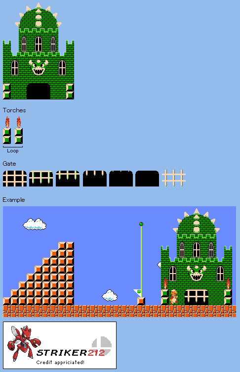 Bowser's Castle (Super Mario Bros. NES-Style)