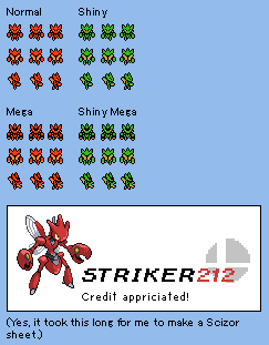 Pokémon Generation 2 Customs - #212 Scizor (Overworld, G/S/C-Style)