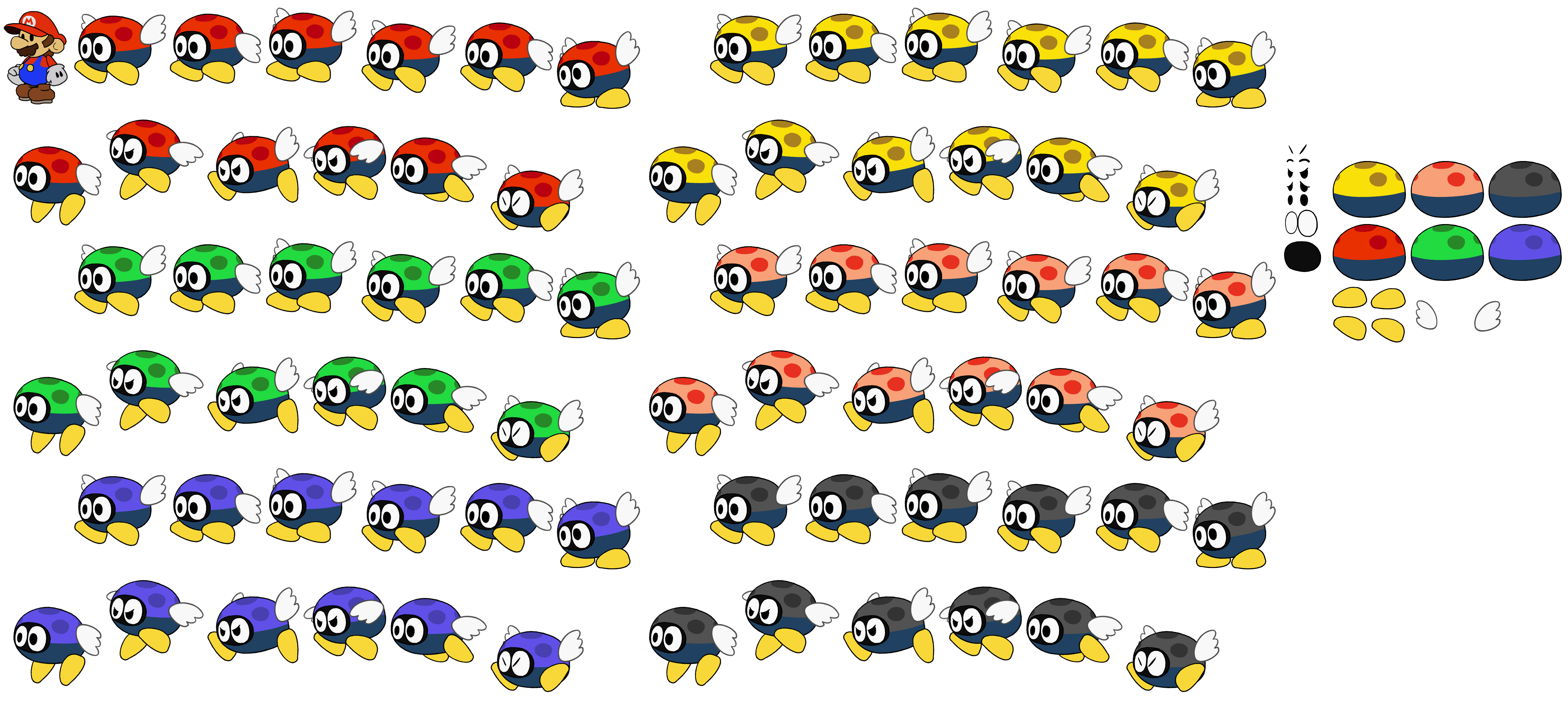 Mario Customs - Para-Biddybud (Paper Mario-Style)