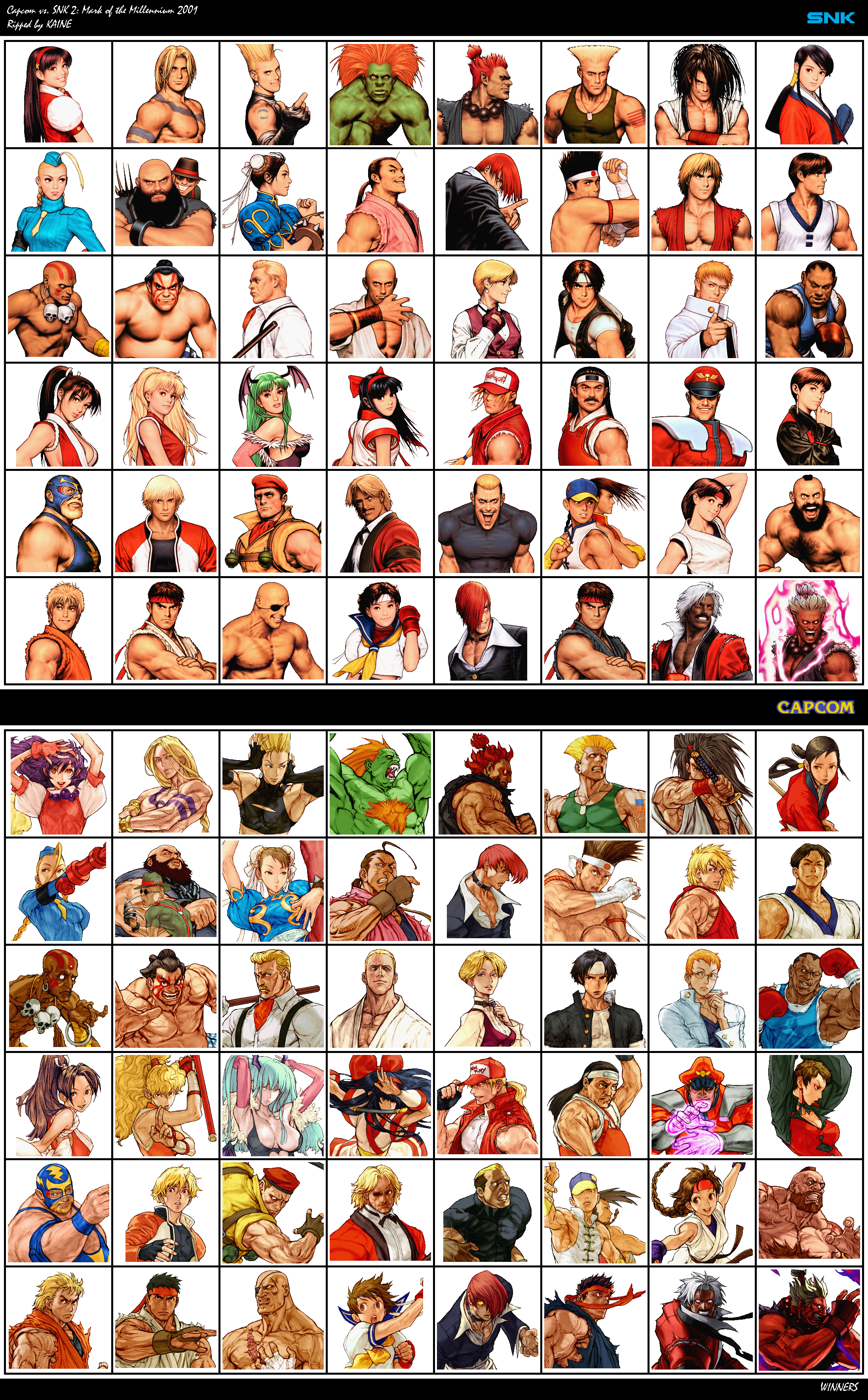 Capcom vs. SNK 2: Mark of the Millennium 2001 - Win Portraits