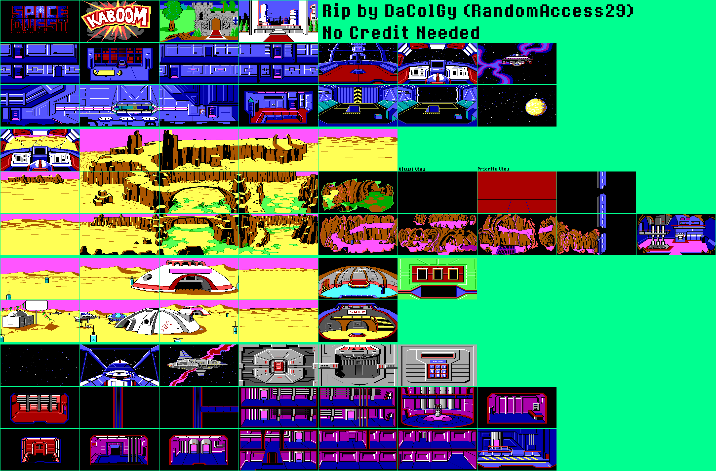 Space Quest 1: The Sarien Encounter (EGA) - Backgrounds & Events