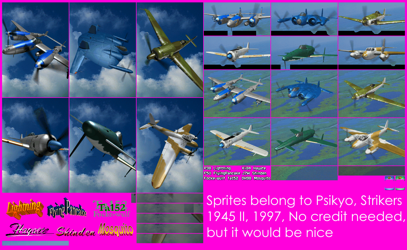 Strikers 1945 II - Aircraft Select