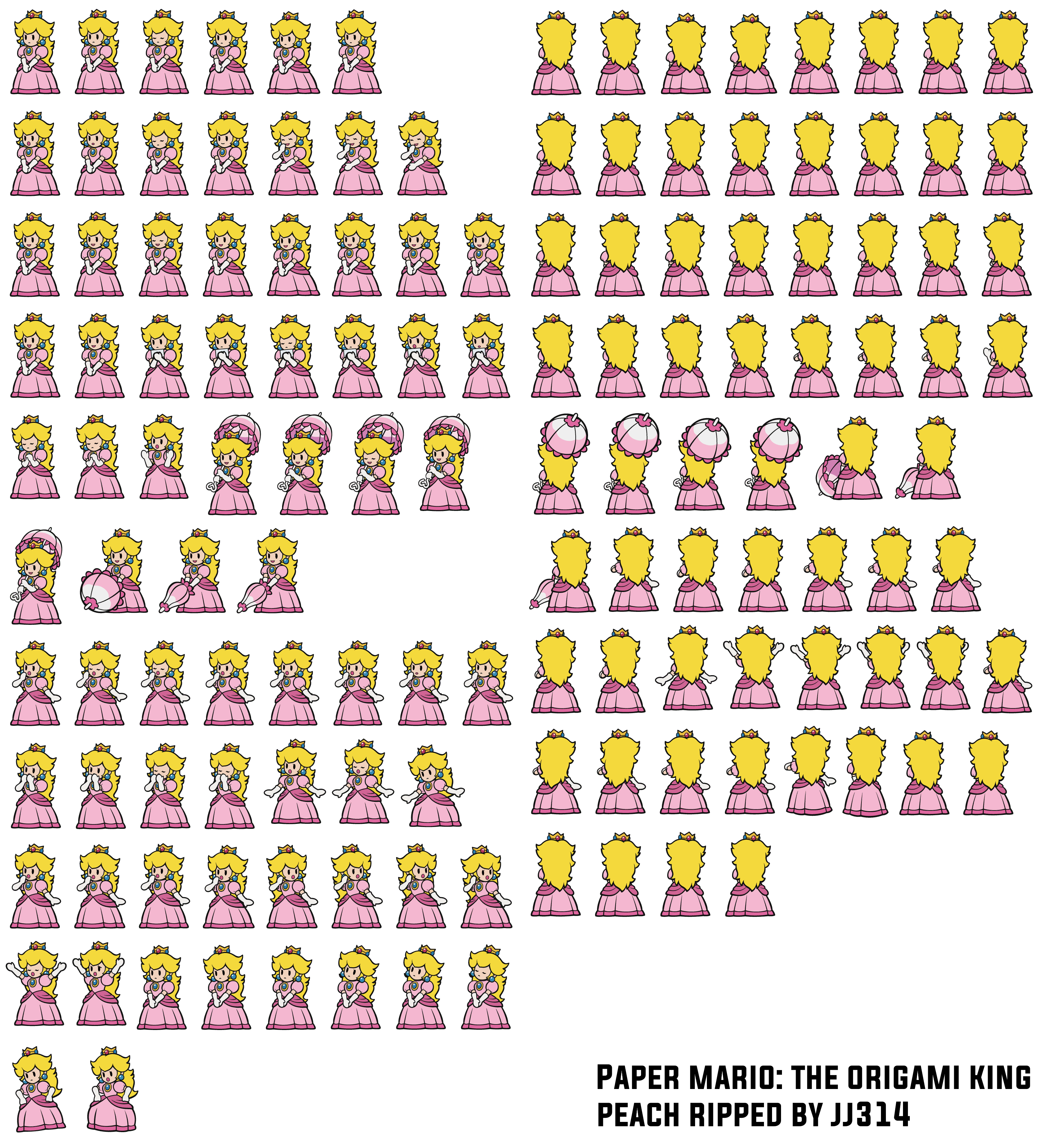 Princess Peach Sprite Sheet Transparent