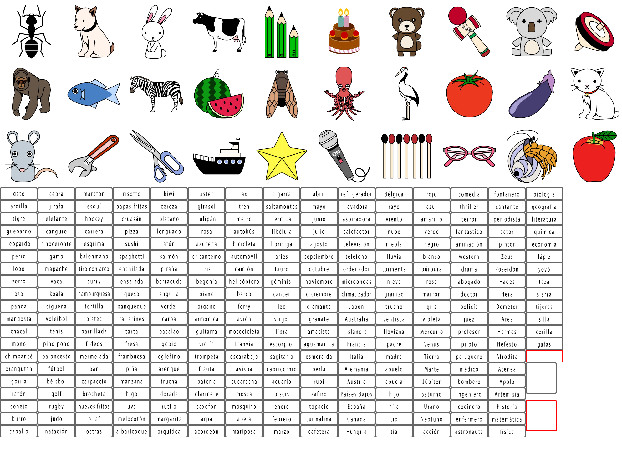 Objects (Category S)