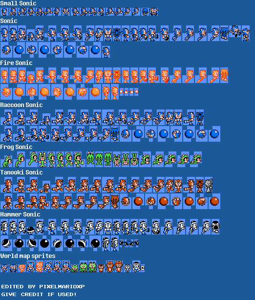 Sonic the Hedgehog Customs - Sonic (Super Mario Bros. 3-Style)