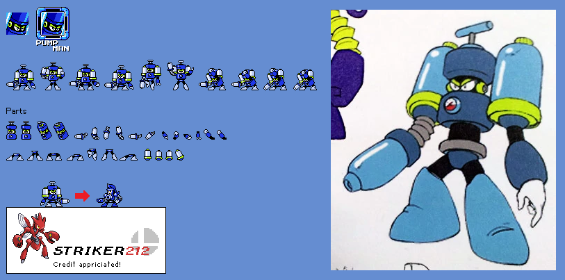 Mega Man Customs - Pump Man (Concept Art, NES-Style)