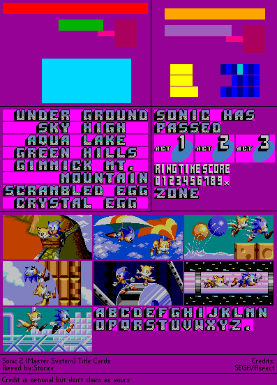 Sonic the Hedgehog 2 - Title Cards