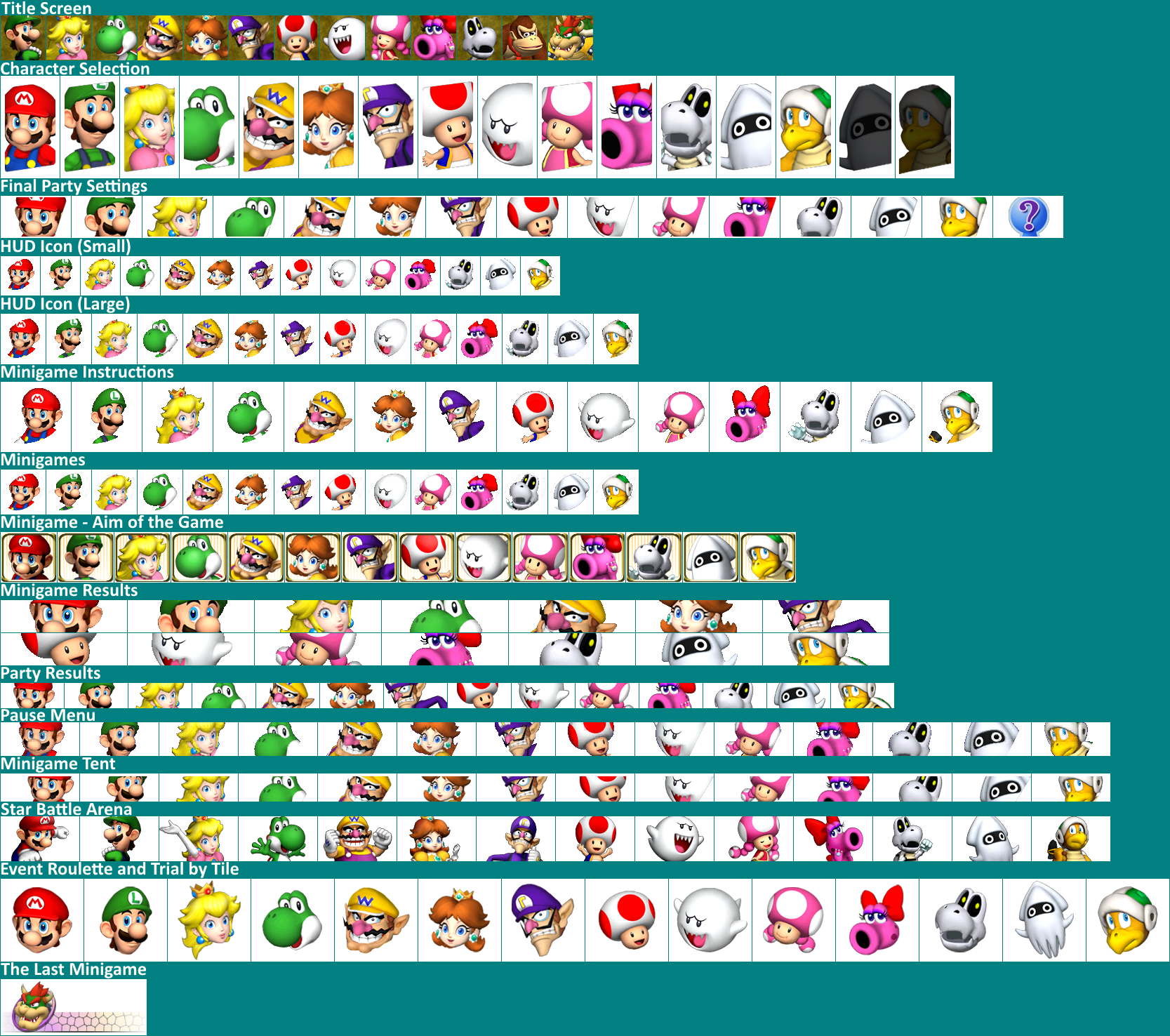 reinado promoción penitencia Wii - Mario Party 8 - Character Portraits - The Spriters Resource