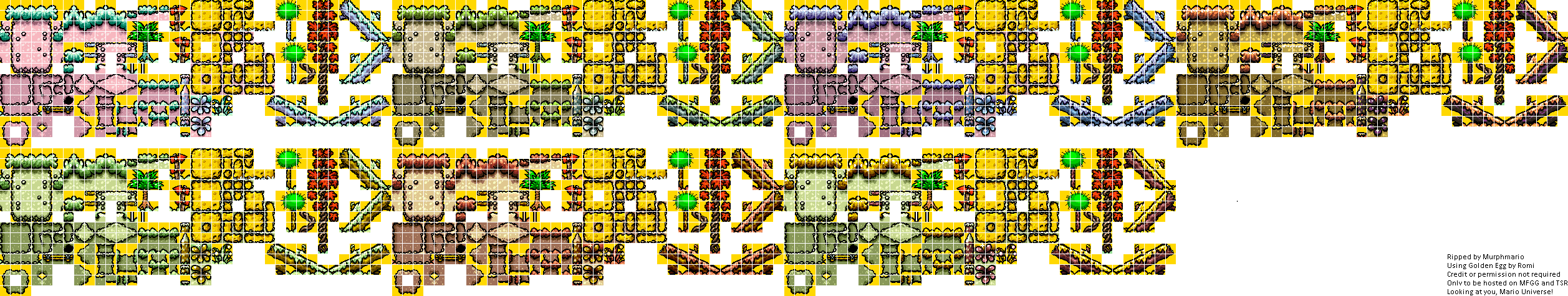 Super Mario World 2: Yoshi's Island - Forest Tiles