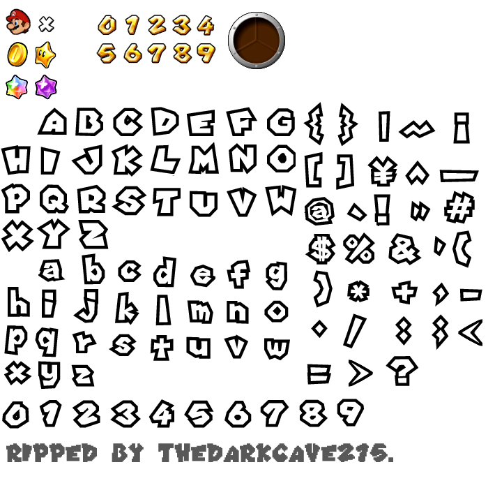 Super Mario Galaxy - HUD Icons, Letters, & Numbers