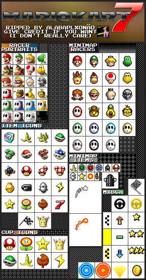 The Spriters Resource - Full Sheet View - Mario Kart 7 - Bottom Screen ...