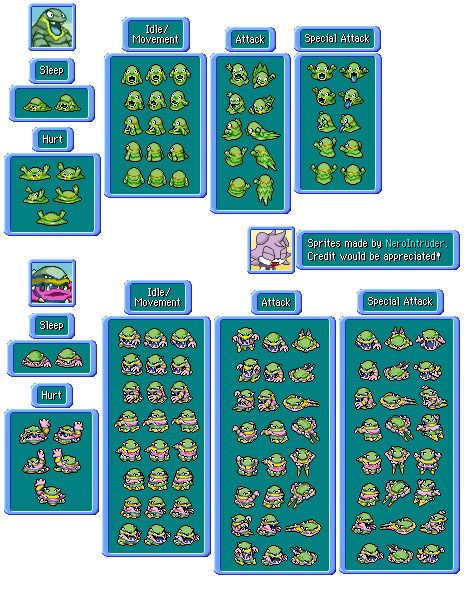 Pokémon Generation 1 Customs - #088 Grimer & #089 Muk (Alolan, PMD-Style)