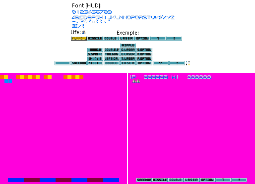 Gradius III - HUD & Font