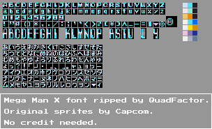 Mega Man X - Font