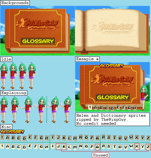 Mario Golf: Advance Tour - Helen & Golf Glossary