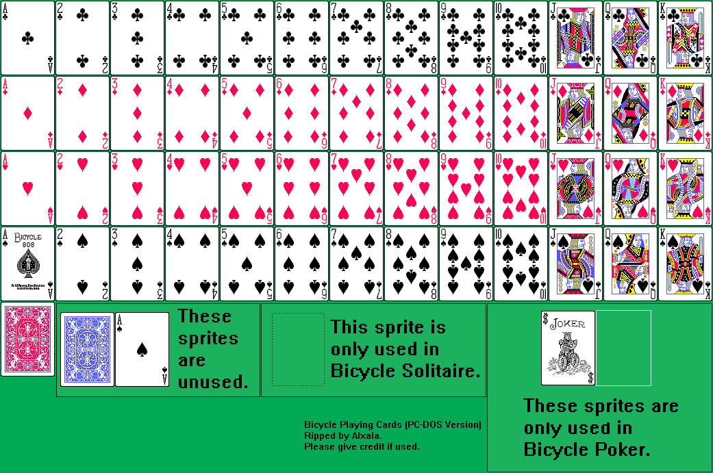Bicycle Solitaire / Bicycle Poker - Playing Cards (DOS Version)
