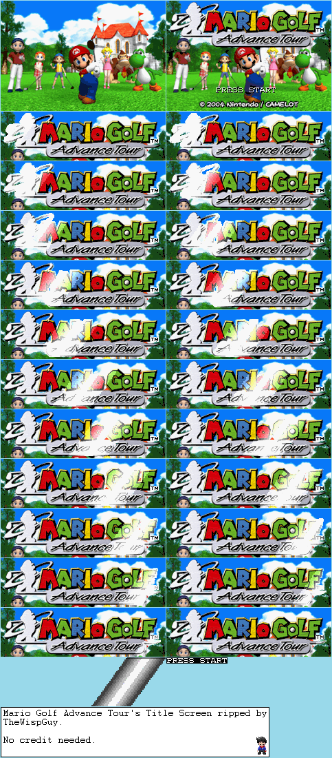 Mario Golf: Advance Tour - Title Screen