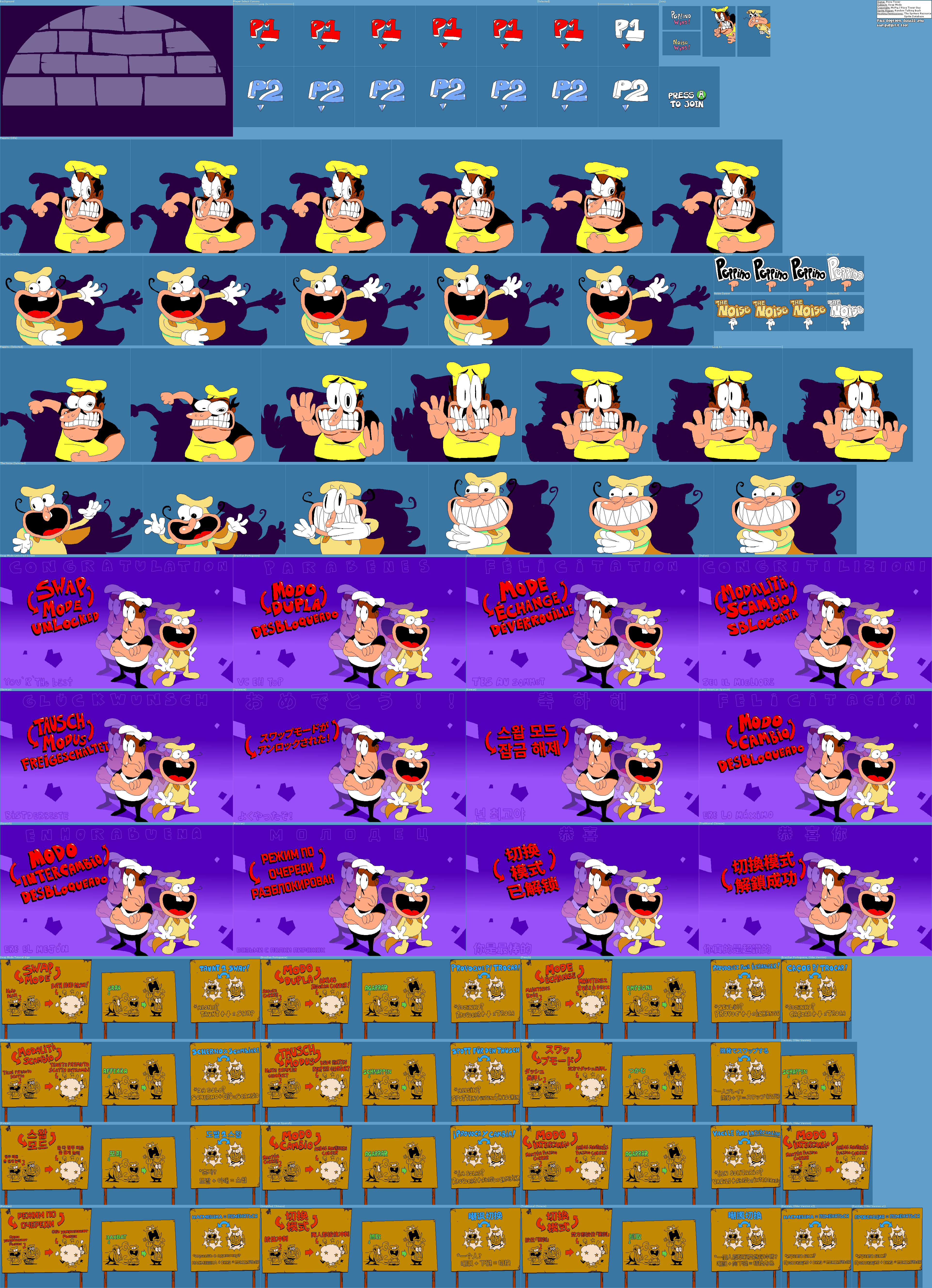 PC / Computer - Pizza Tower - Character Select - The Spriters Resource