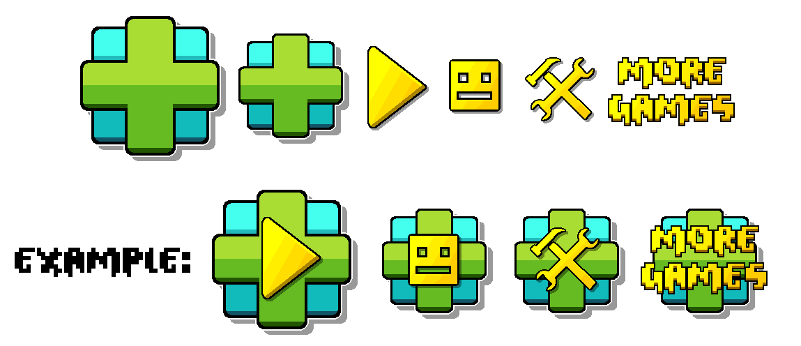 Geometry Dash Customs - Buttons (Main Menu)